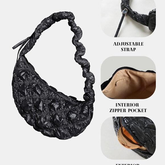 Puffer Quilted Crossbody Bag Women's Small Shoulder Handbag Compact Purse - Picture 2 of 4